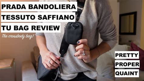 prada bandoliera tessuto saffiano review.